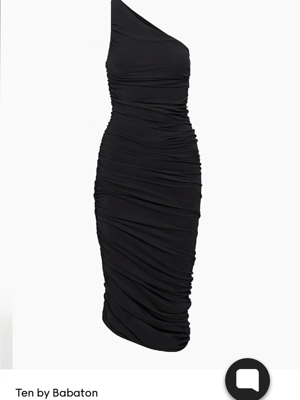 Babaton One-Shoulder Ruched Midi Dress in Black
